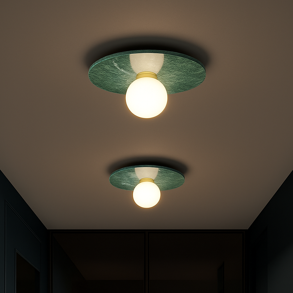 Plafonnier en marbre nordique pour la décoration intérieure salon chambre éclairage en marbre blanc noir vert pierre allée couloir lampe