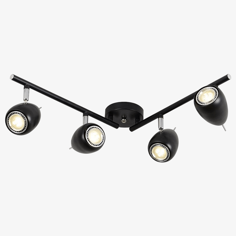 Plafonnier en métal avec spot LED dirigeables