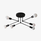 Plafonnier en métal rétro avec plusieurs lampes Personality