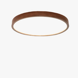 Plafonnier en noyer chinois lampe de plafond ronde en bois Ultra-mince lustre nordique chambre lampe d'étude balcon couloir éclairage