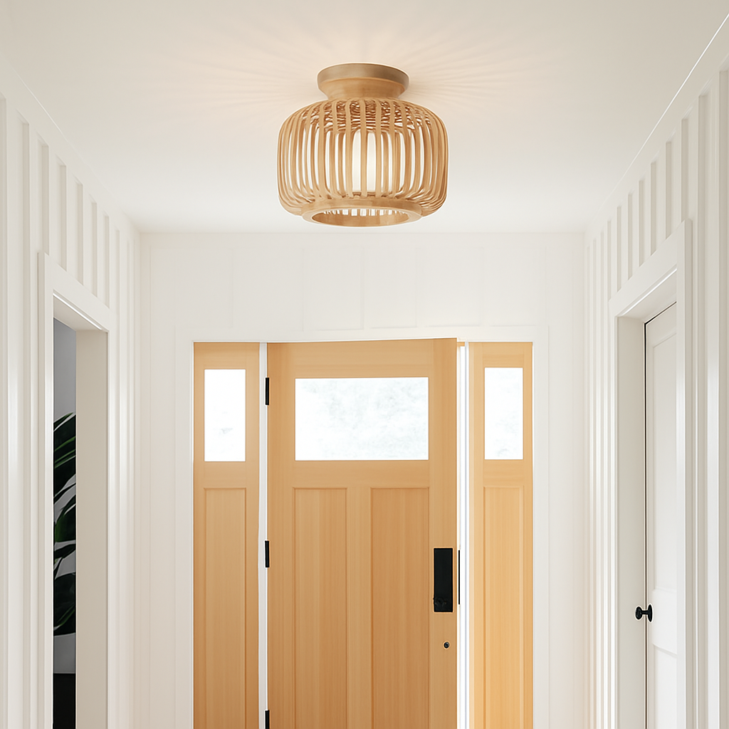 plafonnier en rotin et osier pour une décoration naturelle