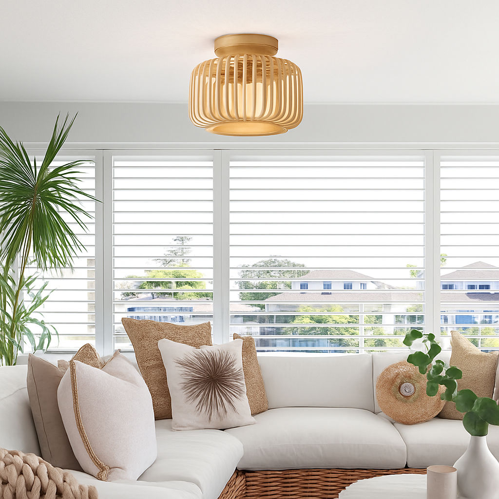 plafonnier en rotin et osier pour une décoration naturelle