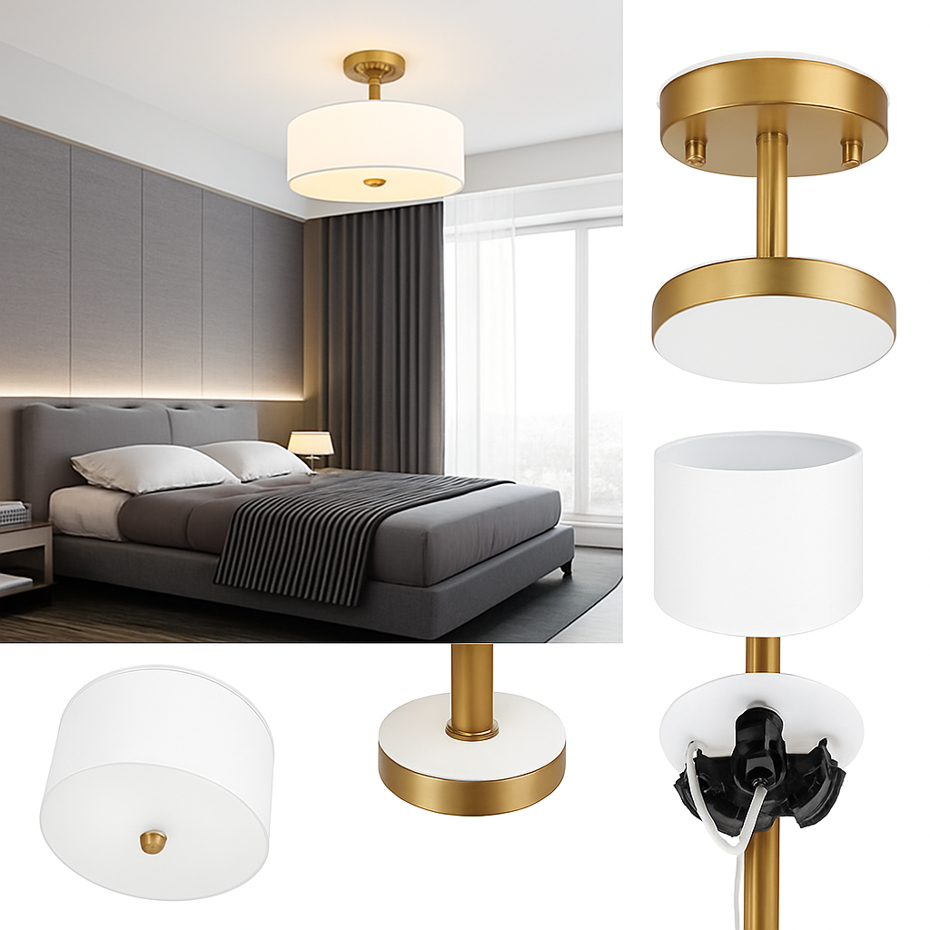 plafonnier en tissu américain design simple pour intérieur