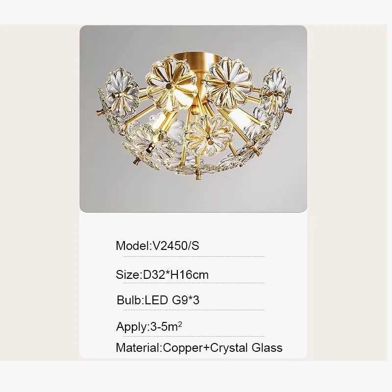 plafonnier en verre cristal luxe design nordique pour intérieur moderne