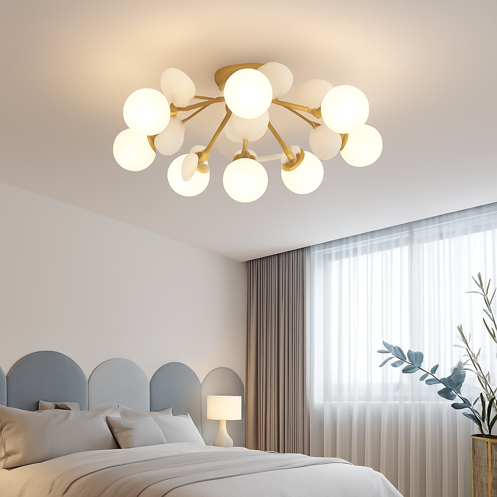 plafonnier en verre design lumineux pour intérieur moderne