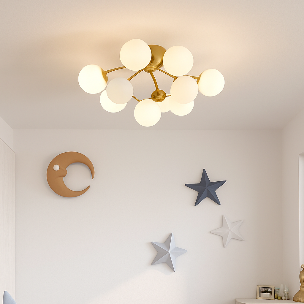 plafonnier en verre design lumineux pour intérieur moderne
