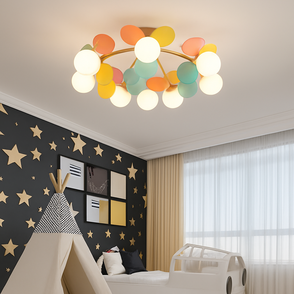 plafonnier en verre design lumineux pour intérieur moderne