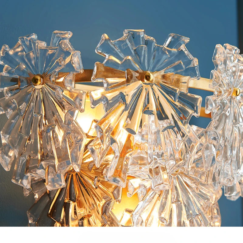 plafonnier en verre flocon de neige design moderne luxe
