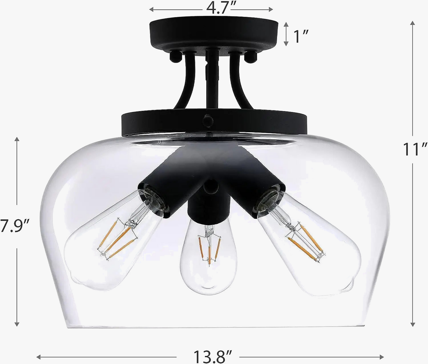 plafonnier en verre moderne pour couloir et café