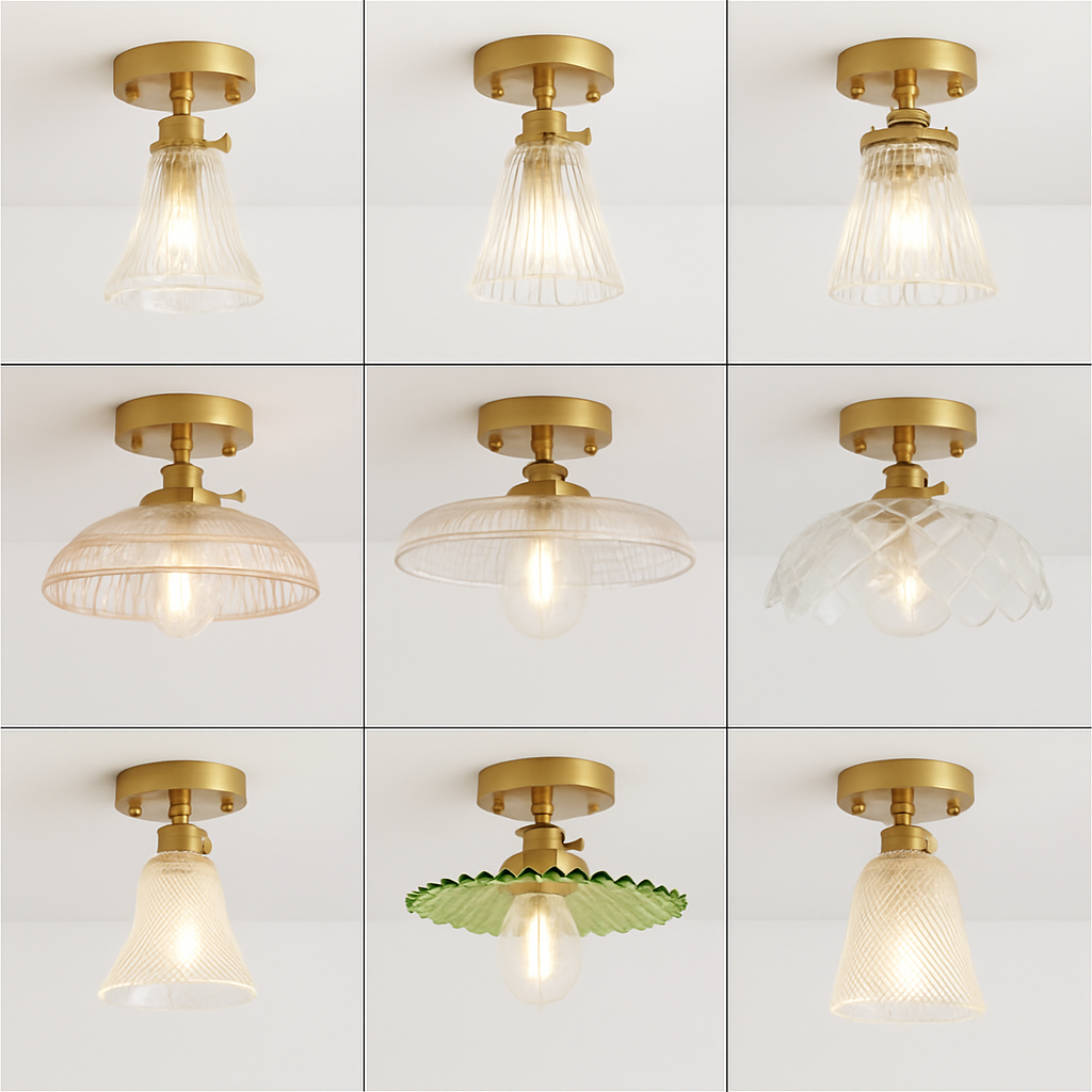 plafonnier en verre nordique rétro loft vintage moderne abat-jour