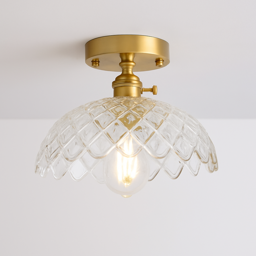 plafonnier en verre nordique rétro loft vintage moderne abat-jour