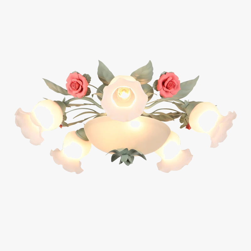 plafonnier en verre rose pour un éclairage romantique et décoratif