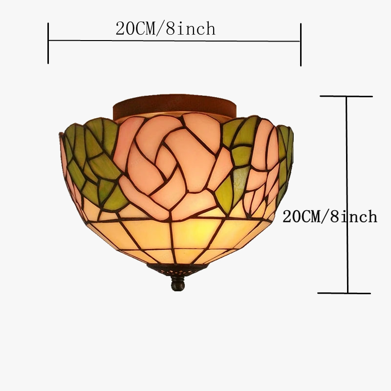 plafonnier en verre style tiffany pour éclairage artistique rétro