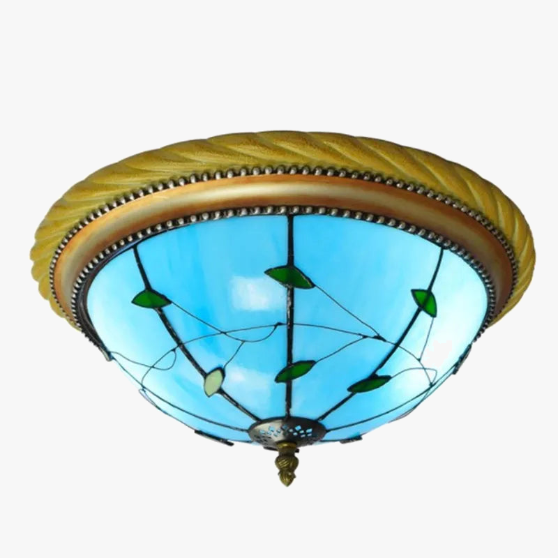 plafonnier en vitrail style méditerranéen pour extérieur et intérieur