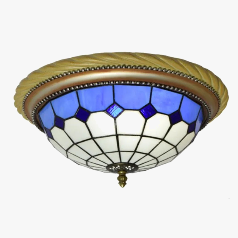 plafonnier en vitrail style méditerranéen pour extérieur et intérieur