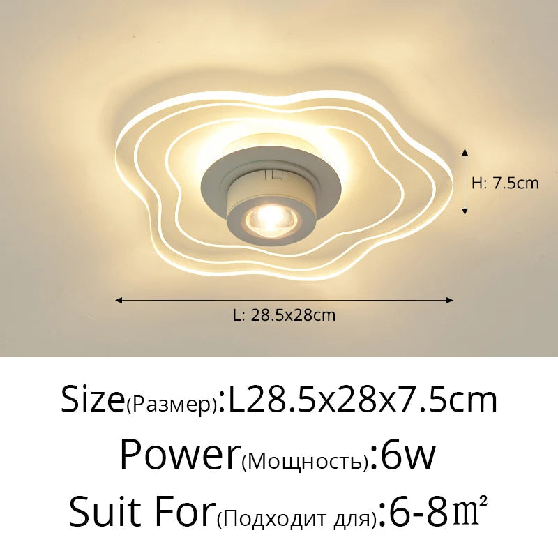 plafonnier encastré led nordique simple avec spots