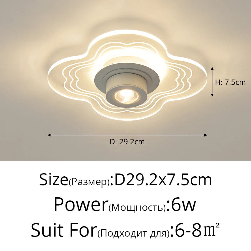 plafonnier encastré led nordique simple avec spots