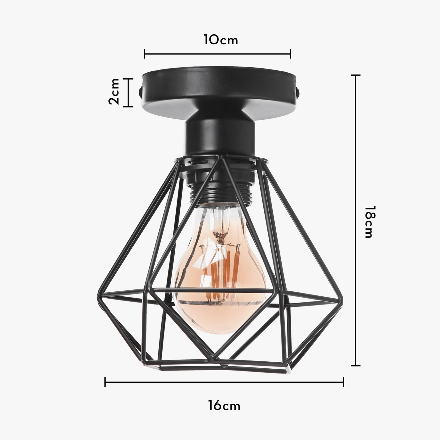 plafonnier encastré rustique industriel vintage en métal pour intérieur créatif
