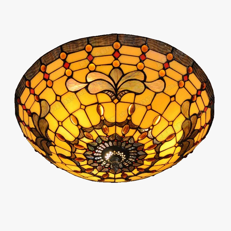 plafonnier européen en verre tiffany style rétro pour art ancien