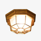 Plafonnier extérieur LED octogonal à grille vintage