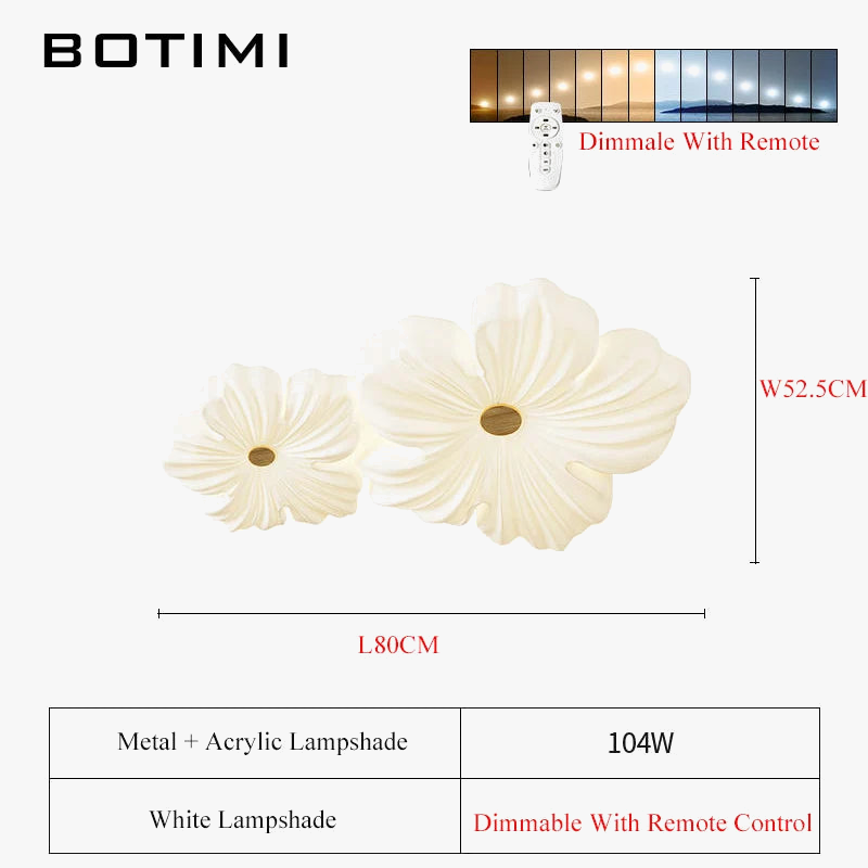 Plafonnier Fleurs Modernes Montage Surface Blanc