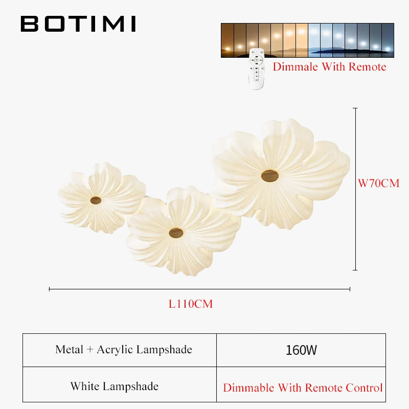 Plafonnier Fleurs Modernes Montage Surface Blanc