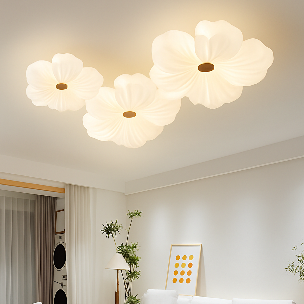 plafonnier floral nordique pour décoration de chambre d'enfant