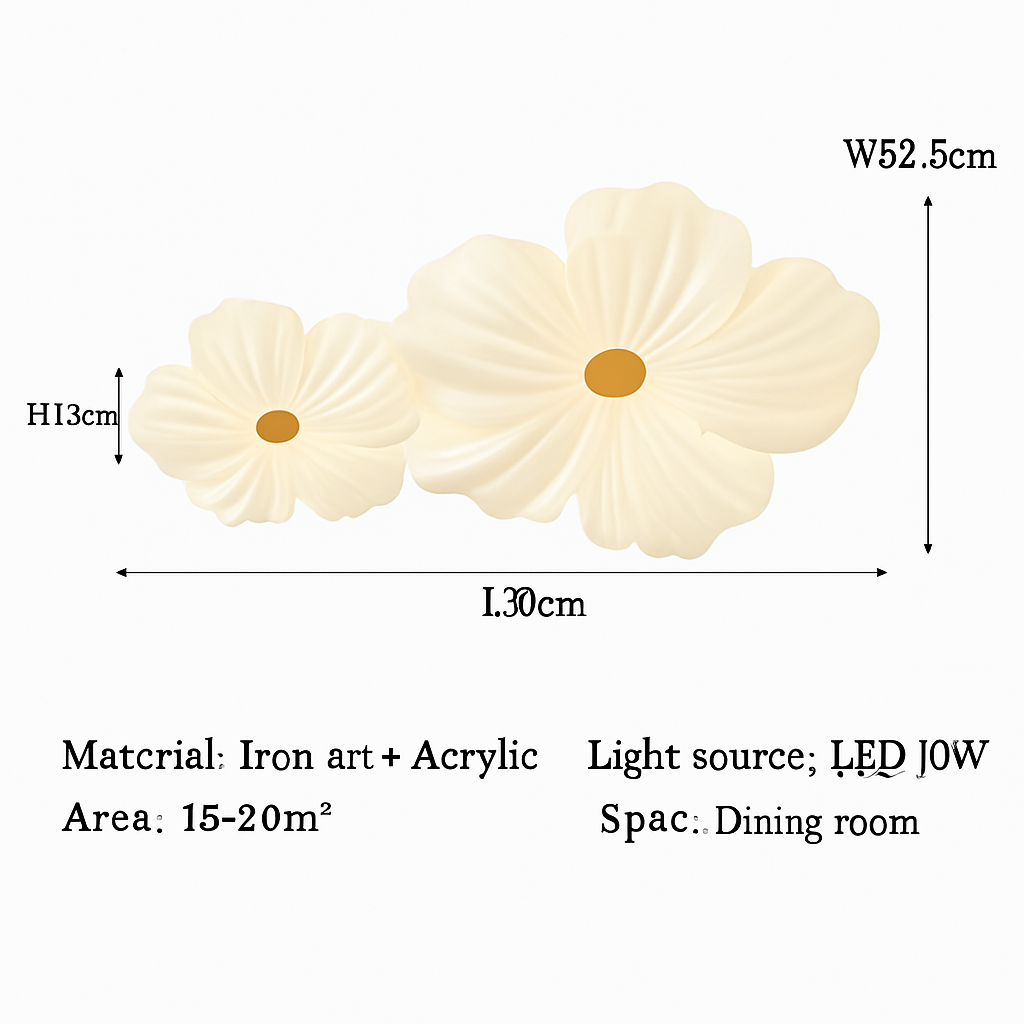 plafonnier floral nordique pour décoration de chambre d'enfant