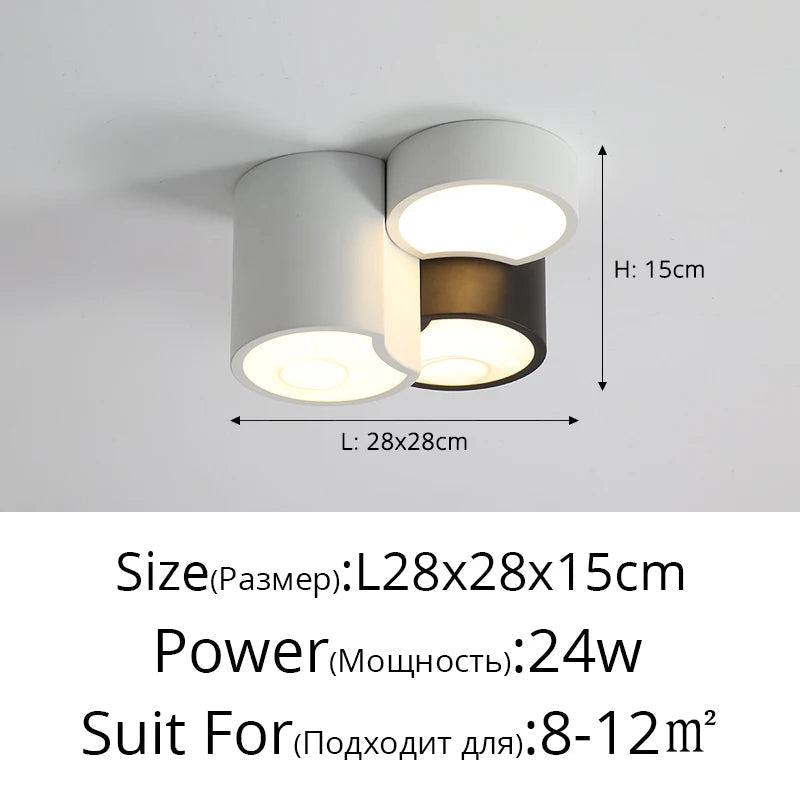 plafonnier géométrique minimaliste moderne simple combinaison lampe d'entrée