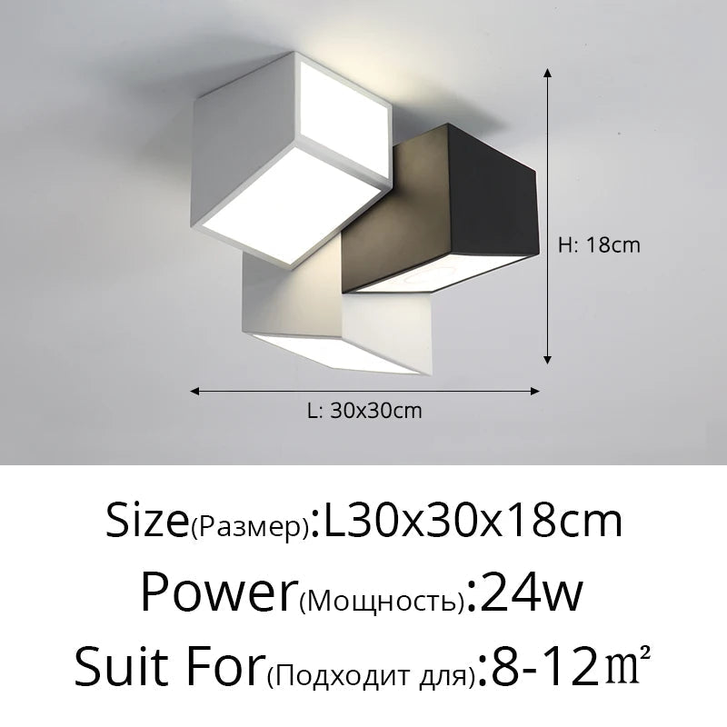 plafonnier géométrique minimaliste moderne simple combinaison lampe d'entrée