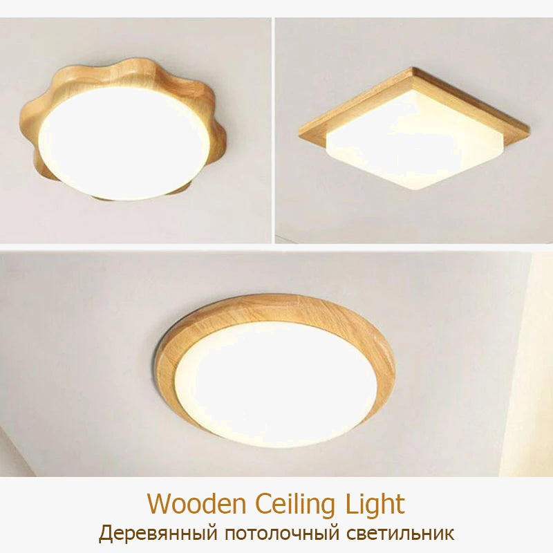 plafonnier grain de bois moderne pour décoration maison