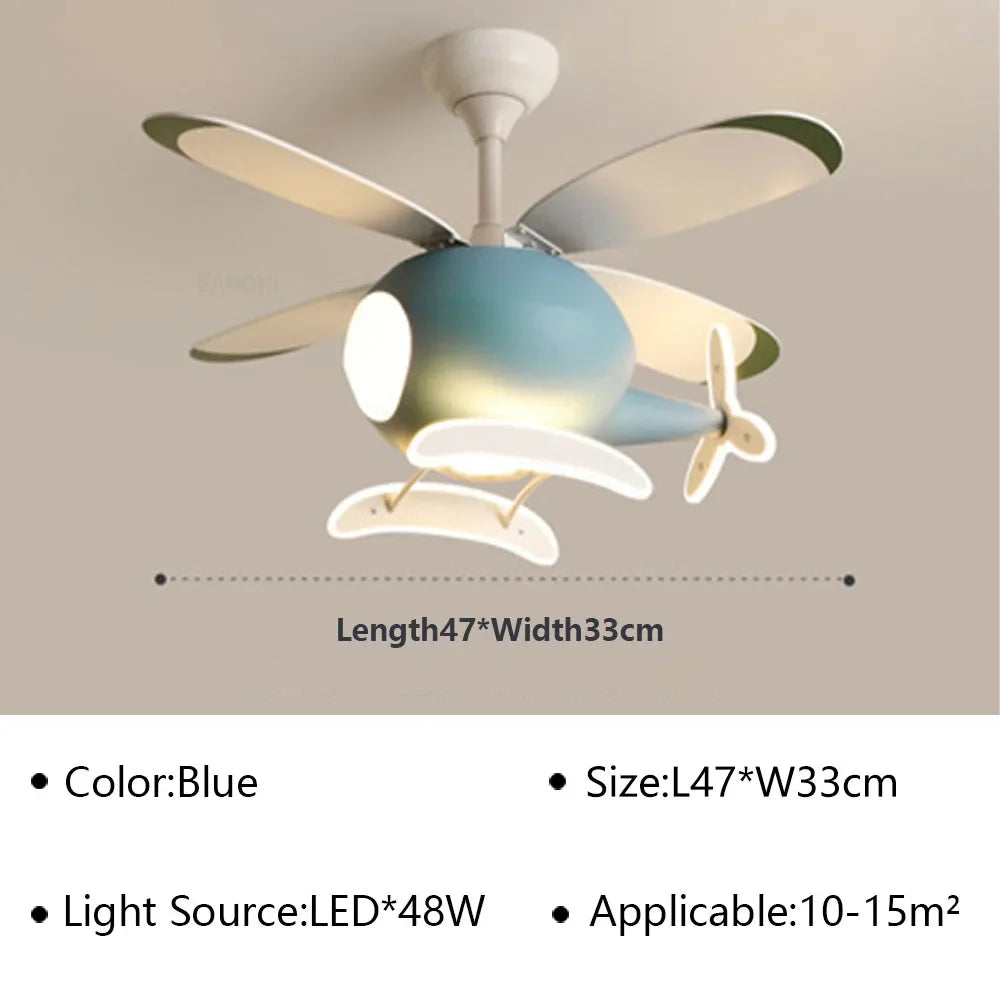 plafonnier hélicoptère ventilateur led pour chambre enfant