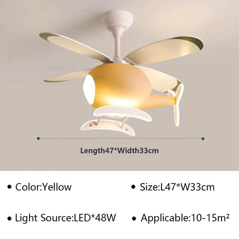 plafonnier hélicoptère ventilateur led pour chambre enfant