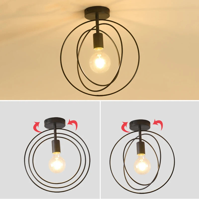 plafonnier industriel en métal doré design moderne luminaire décoratif loft
