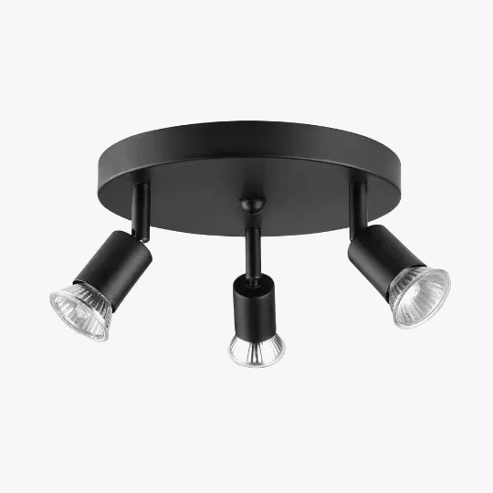plafonnier industriel rétro à trois têtes en fer simple