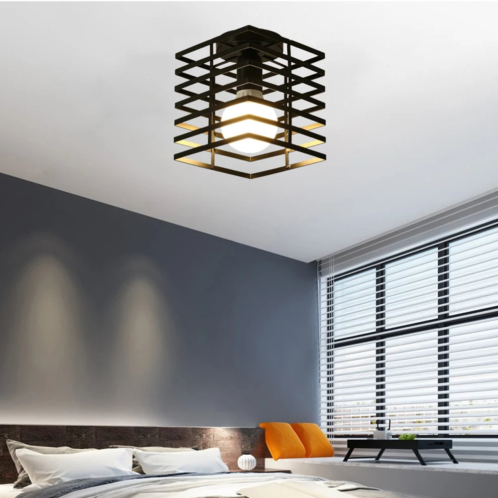 plafonnier industriel vintage en métal pour intérieur moderne