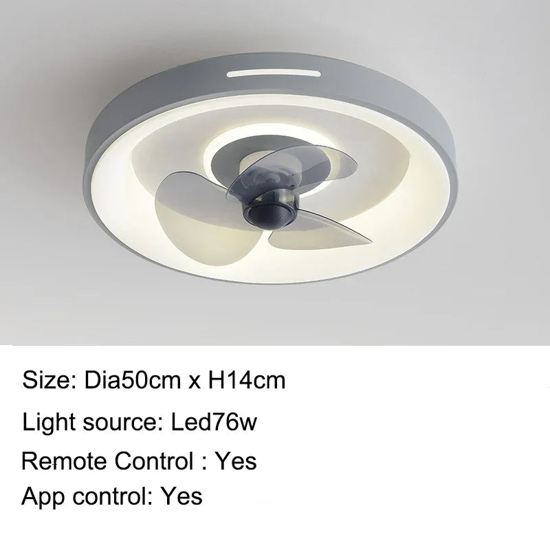 plafonnier intelligent avec ventilateur et télécommande pour enfants