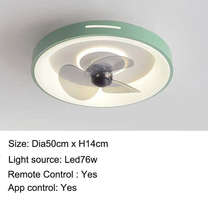 plafonnier intelligent avec ventilateur et télécommande pour enfants