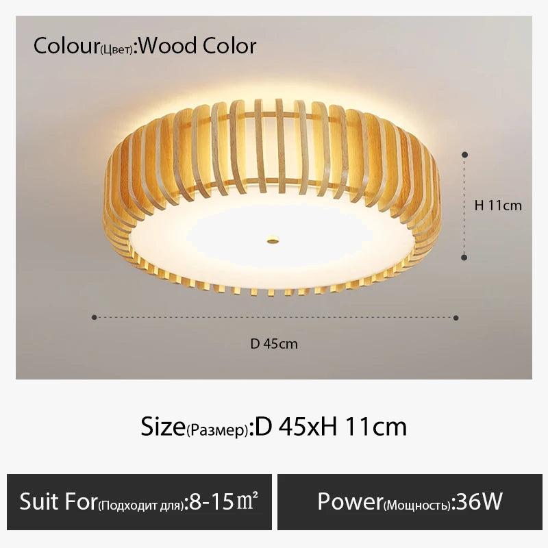 plafonnier japonais en bois pour un éclairage chaleureux