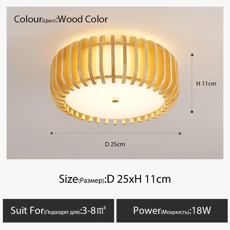 plafonnier japonais en bois pour un éclairage chaleureux