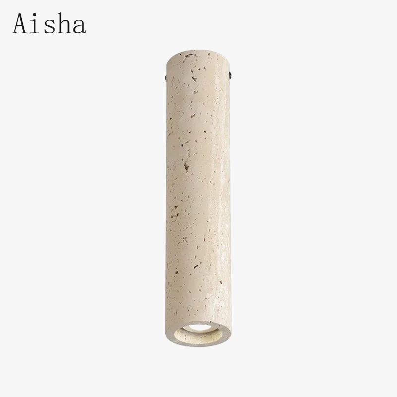 plafonnier japonais en pierre cylindrique au style minimaliste rétro