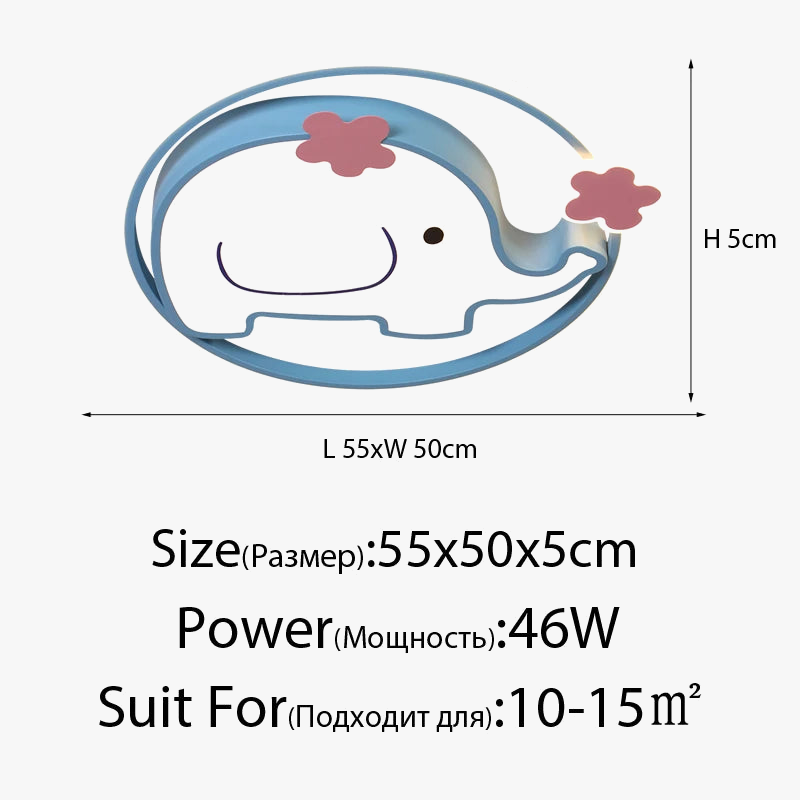 plafonnier éléphant mignon pour chambre d'enfant éclairage intérieur ludique