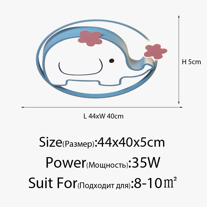 plafonnier éléphant mignon pour chambre d'enfant éclairage intérieur ludique