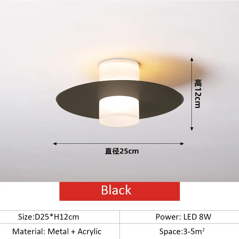 Plafonnier Led allée couloir couloir moderne pour salon salle à manger cuisine chambre noir blanc