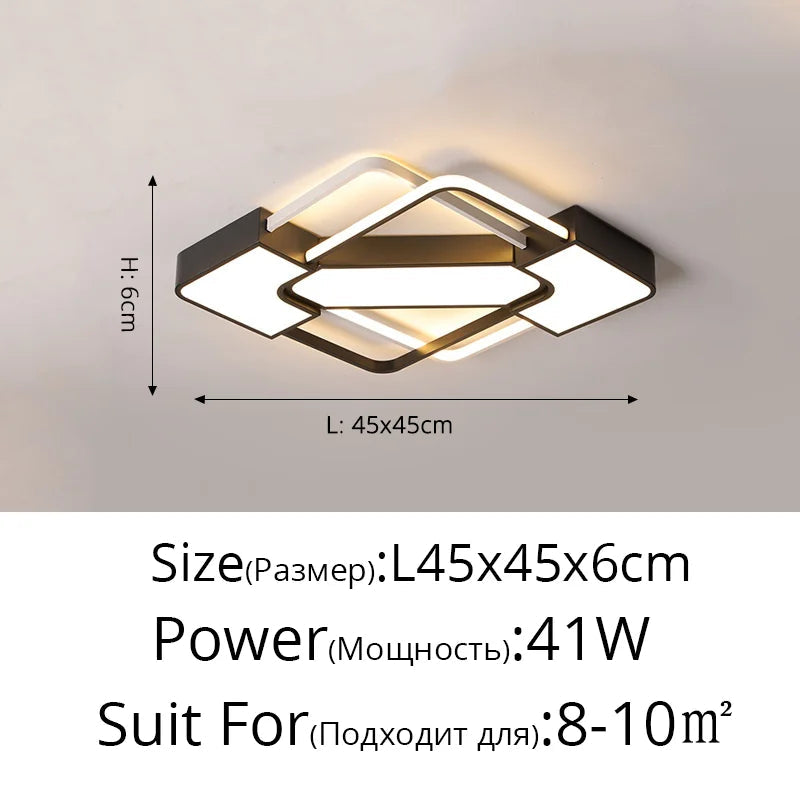 plafonnier led art déco géométrique luxe pour éclairage intérieur
