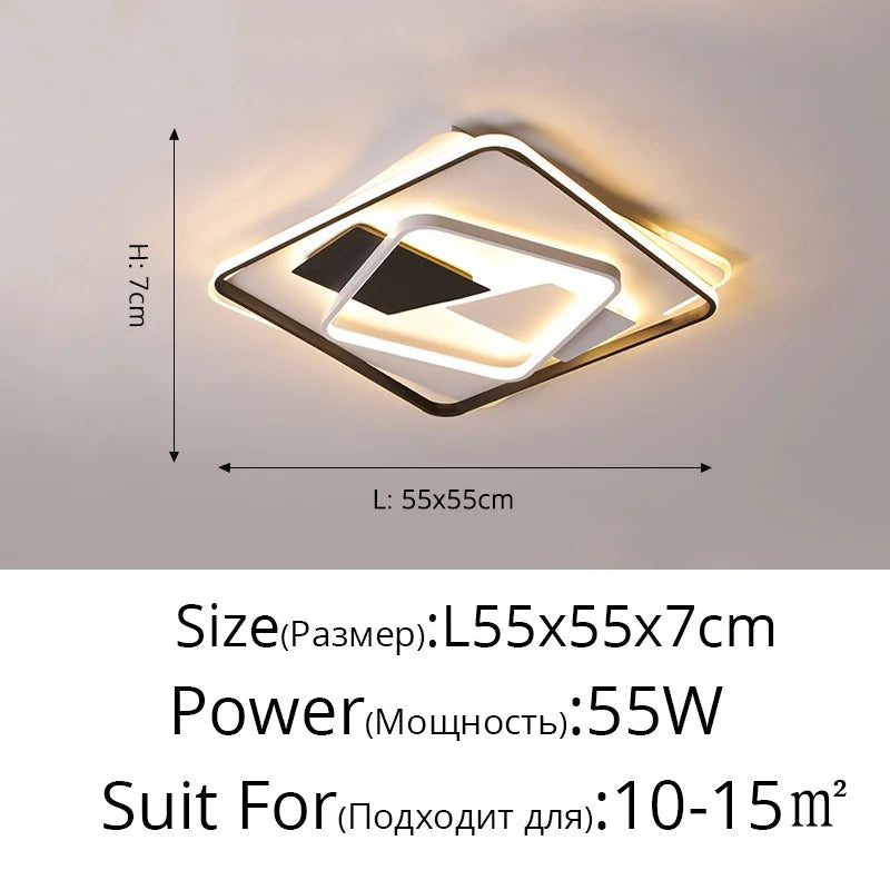 plafonnier led art déco géométrique luxe pour éclairage intérieur