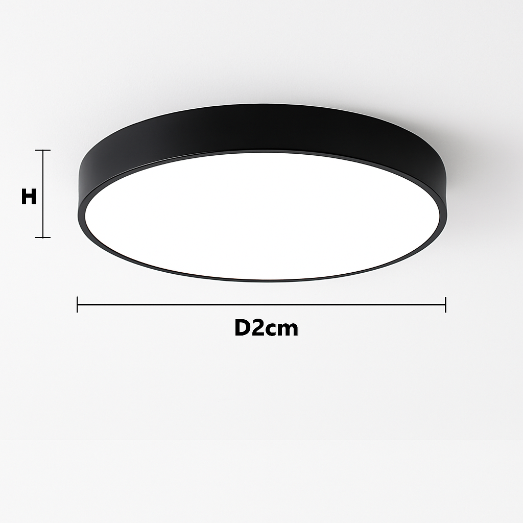 Plafonnier Led au design nordique moderne en aluminium blanc/noir avec télécommande