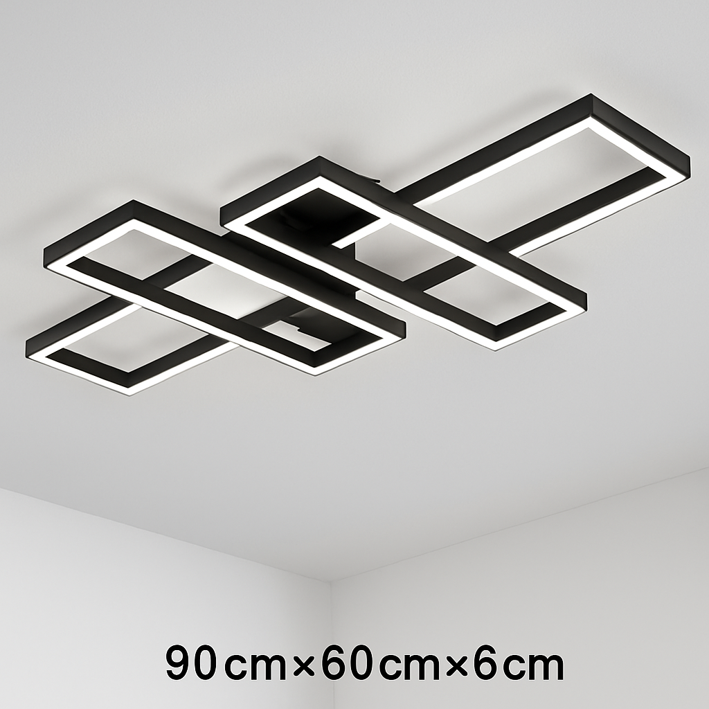Plafonnier Led au design nordique moderne en aluminium blanc/noir avec télécommande