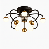 plafonnier led boule de verre ventilateur minimaliste éclairage moderne