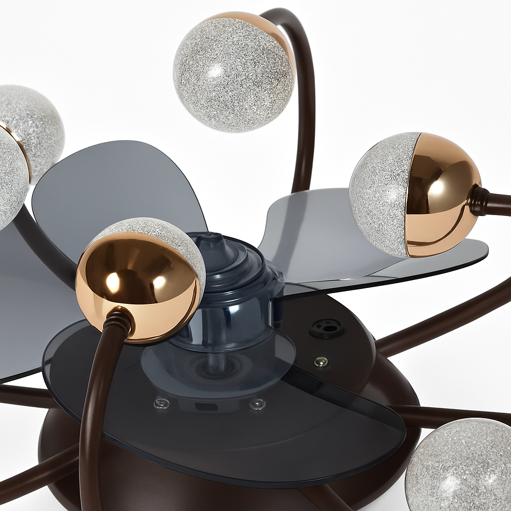 plafonnier led boule de verre ventilateur minimaliste éclairage moderne